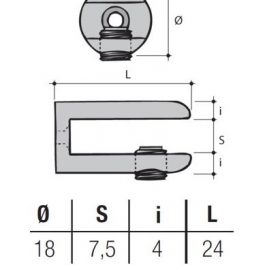 Podpórka do szklanych półek Danina 4 szt
