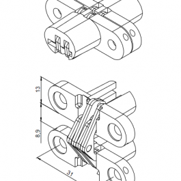 POETTKER Zawias do stołów 18-25 180° 15852 2 szt