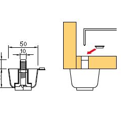 Ślizgacz z regulacją wysokości 42 mm czarny 4szt