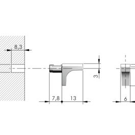 Podpórka do półek szklanych 5mm nikiel 4szt