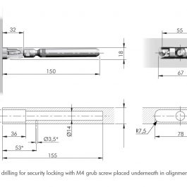 Ukryty wspornik wolnowiszących półek Triade Mini`