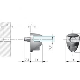 Podpórka do szklanych półek Cobra 4 szt