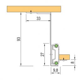 STRONG Prowadnica kulkowa, półka pod klawiaturę 350 mm