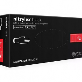 Rękawiczki nitrylowe czarne L opak 100szt.