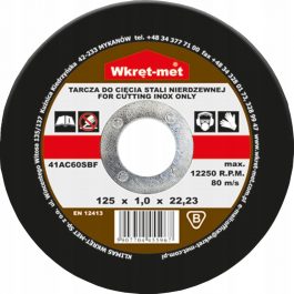 Tarcza do cięcia stali nierdzewnej INOX 125×1,0x22