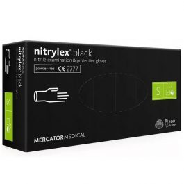Rękawiczki nitrylowe czarne S opak 100szt.