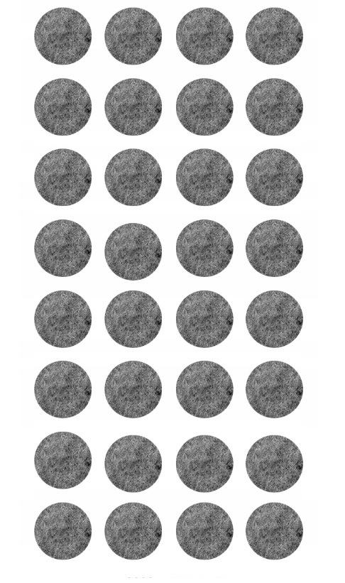 Filc okrągły ślizgacz 25/3mm szary (arkusz 32szt)