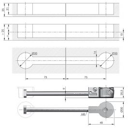 IF-Quick 30mm złącze do blatów 150mm + puszka 2szt