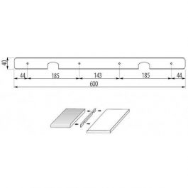 GTV listwa kątowa do blatu 38mm kol. aluminium