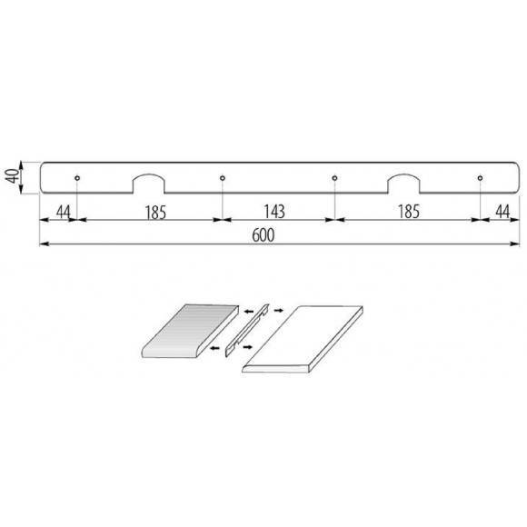 GTV listwa kątowa do blatu 38mm kol. aluminium - obrazek 2