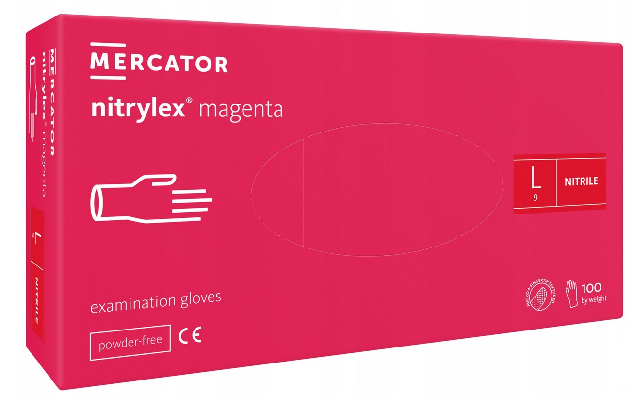 Rękawiczki nitrylowe magenta L opak 100szt.