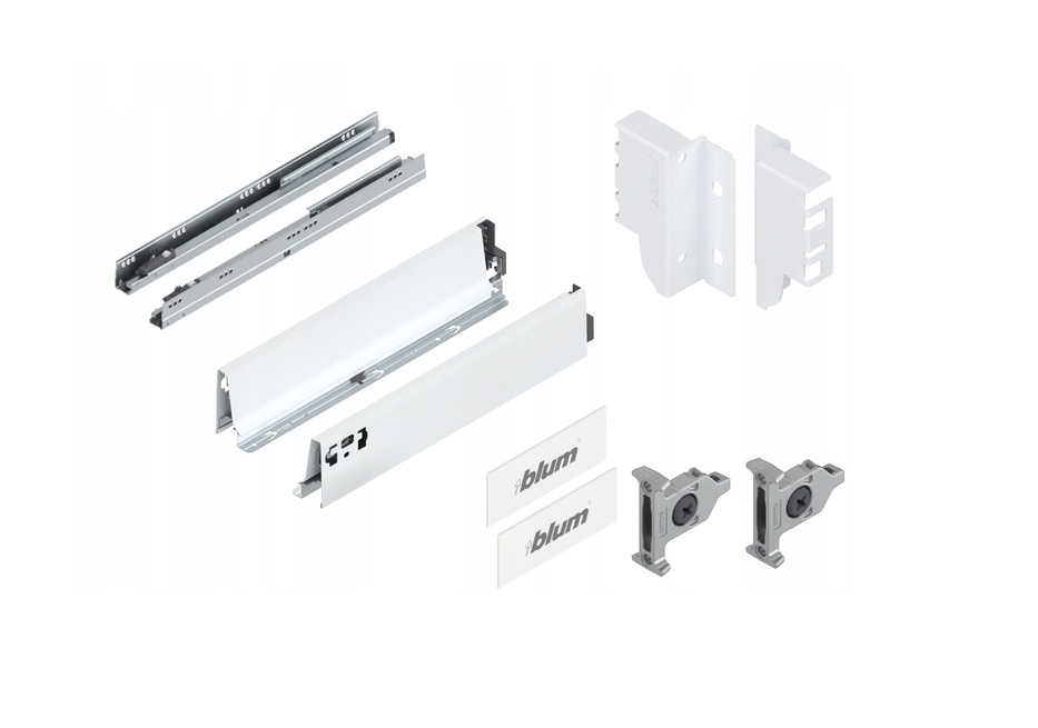 Szuflada TANDEMBOX ANTARO BIAŁA NISKA 500 mm M 30kg BLUM