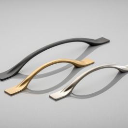 GTV Uchwyt meblowy FLOW L=200mm, C=128mm czarny mat 1szt