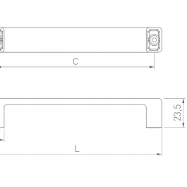 GTV Uchwyt meblowy MODENA L=140mm, C=128mm czarny mat 1szt