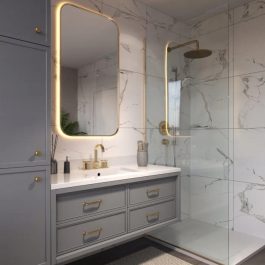 GTV Uchwyt meblowy STILO L=147mm, C=128mm złoto szczotkowane 1szt